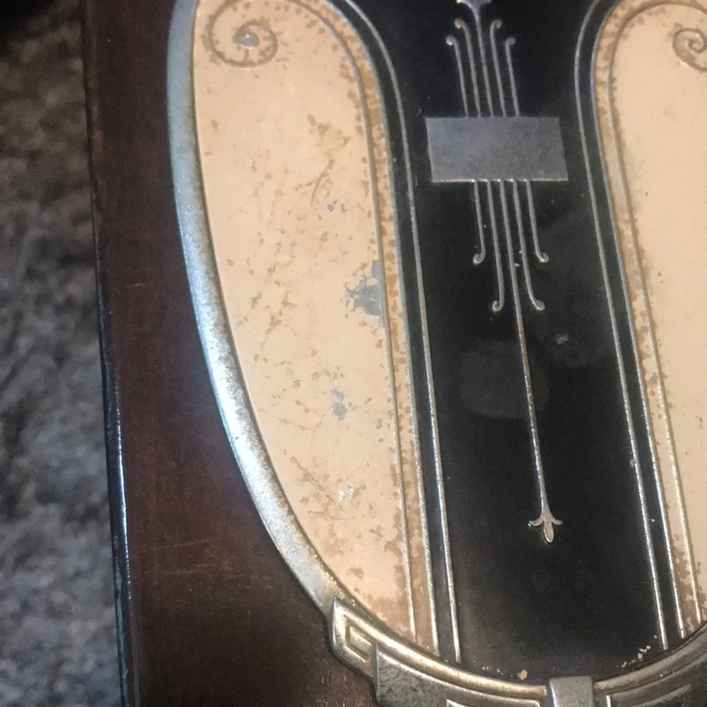 Vintage Antique Art Deco Vanity Set, Brush & Mirror